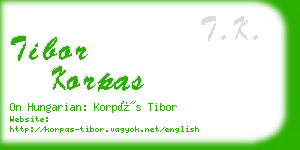 tibor korpas business card